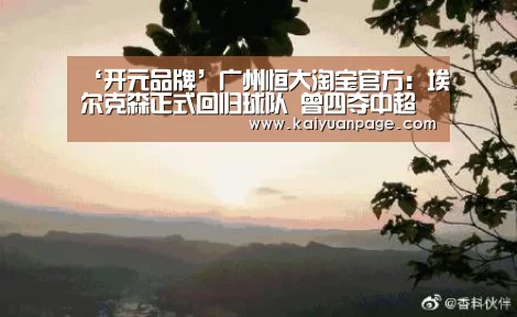 ‘开元品牌’广州恒大淘宝官方:埃尔克森正式回归球队 曾四夺中超两夺亚冠(图2) 开元直播
